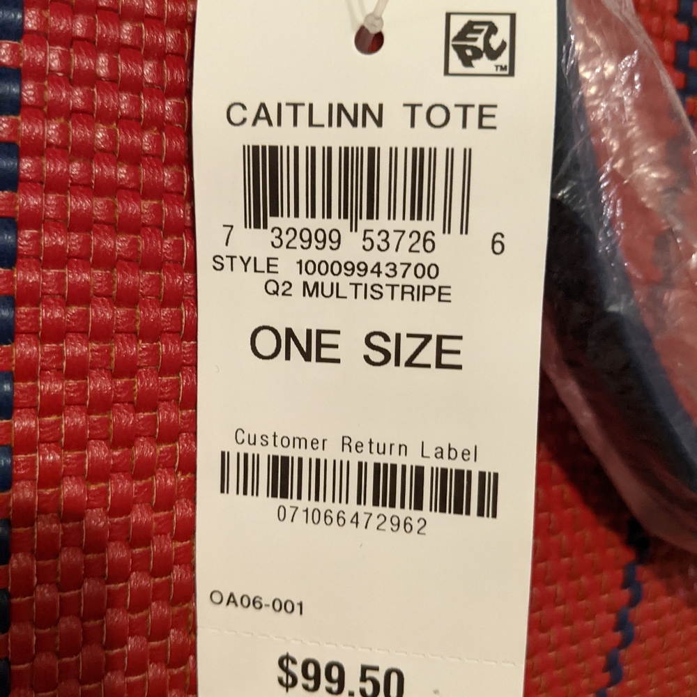 NWT INC NAVY BLUE AND RED TOTE BAG - Picture 3 of 5